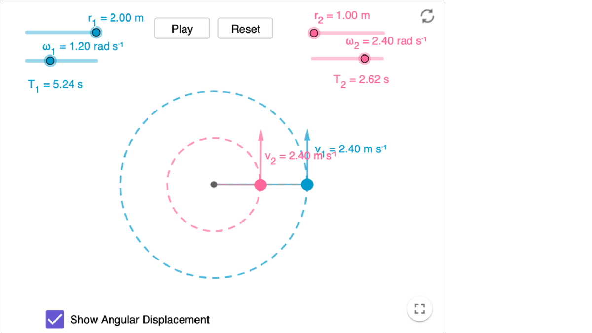 Angular velocity interactive preview