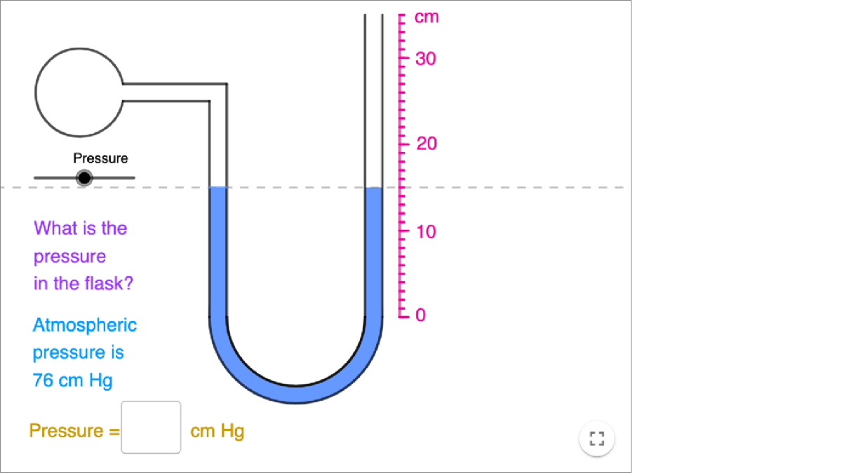 Manometer Simulation using GeoGebra interactive preview