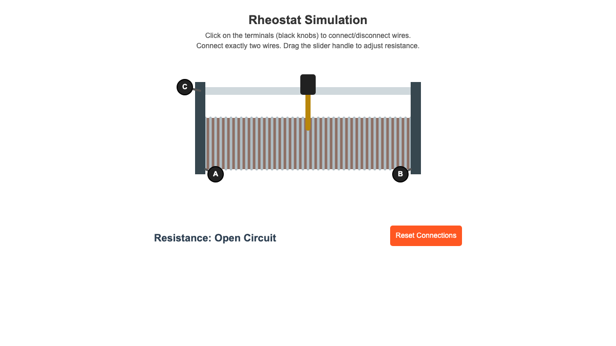 Rheostat Simulation interactive preview