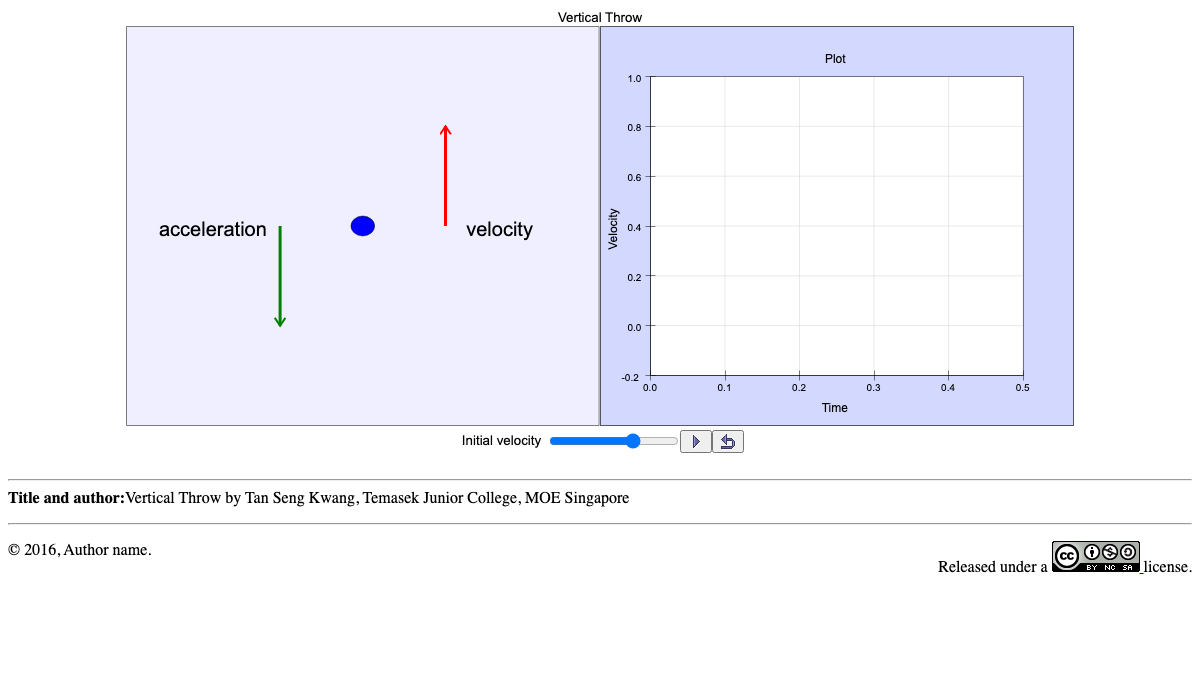 Vertical Throw with Free Fall Simulation interactive preview